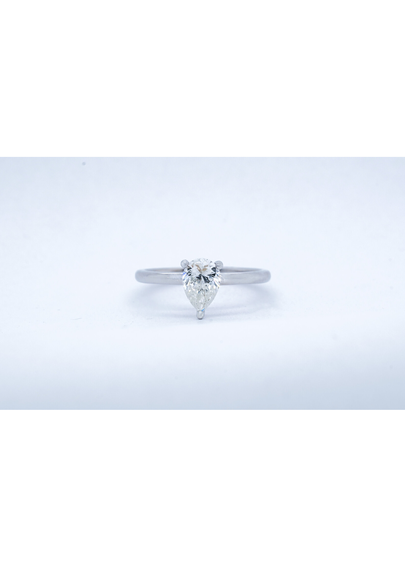 14KW 2.54g 1.04ct G/SI2 Pear Diamond Solitaire Engagement Ring (size 7)