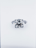 Platinum 5.78g 5.22ctw (4.97ctr) L/SI2 Old Mine Cut Diamond Antique Engagement Ring (size 6.5)