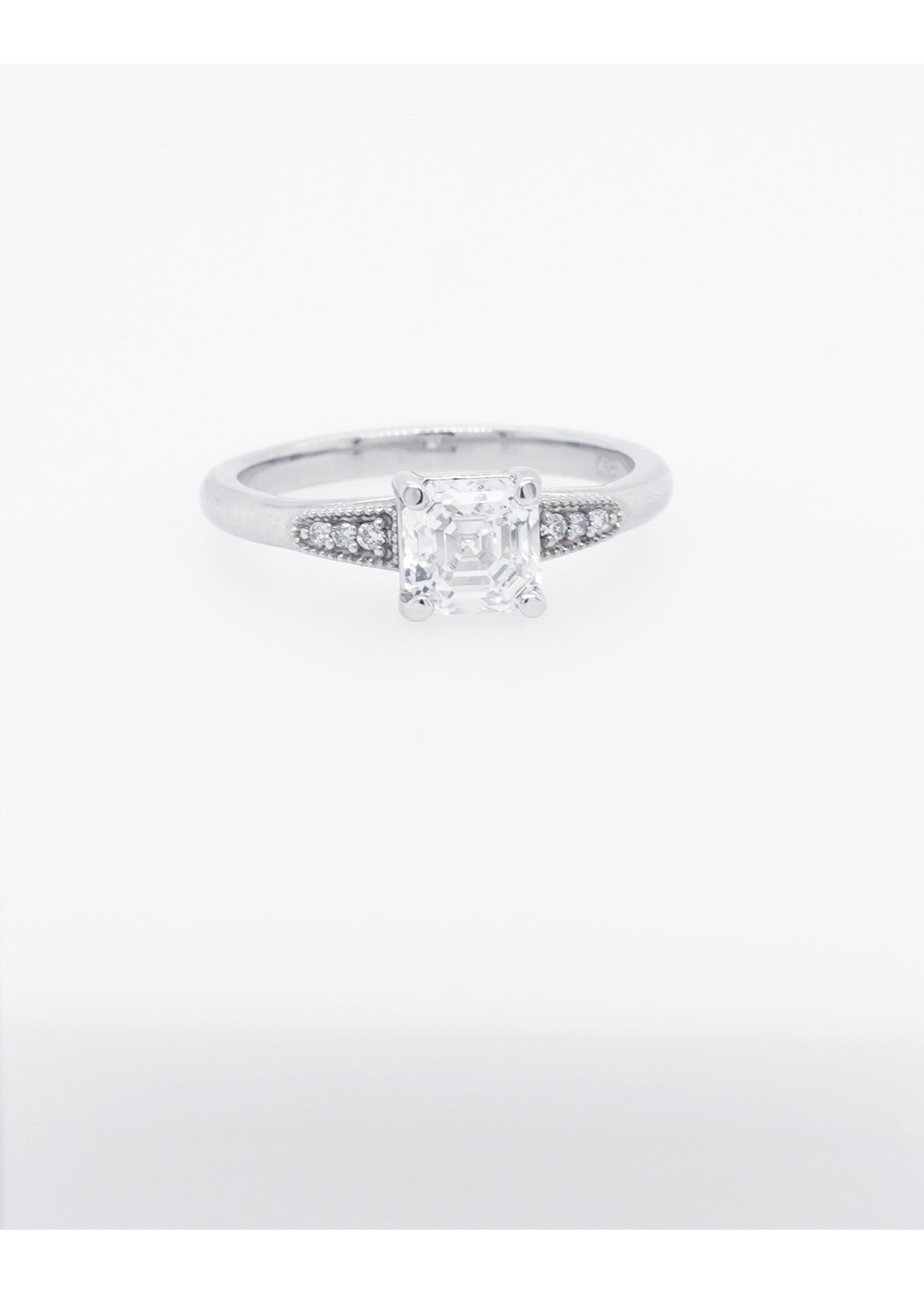 14KW 3.19g 1.20ctw (1.14ctr) F/VS1 GIA Asscher Cut Diamond Engagement Ring (size 6.34)