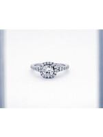 14KW 3.36g 1.28ctw (.78ctr) H/SI1 Old European Diamond Halo Engagement Ring (size 4.75)