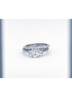 Platinum 7.2g 1.85ctw (1.13ctr)  J/VS2 Old European Cut Diamond Tacori Wedding Set (size 6)