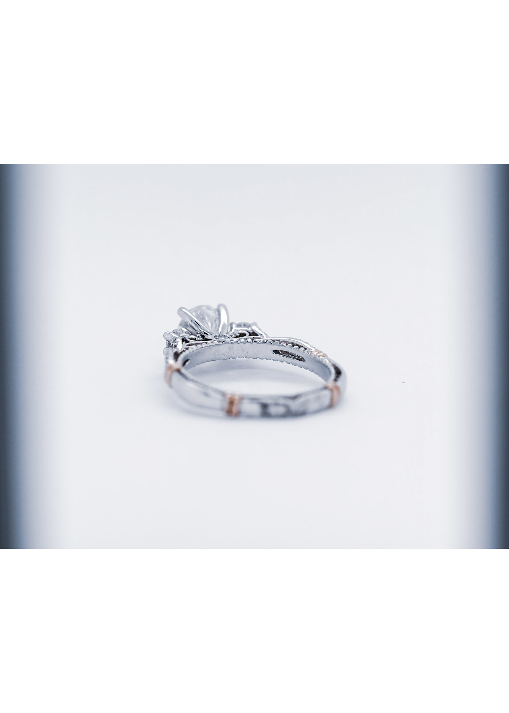 14K 3.42g 1.31ctw (0.96ctr) GIA F/I1 Round Diamond Verragio Engagement Ring (size 6)