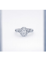 14KW 3.33g 1.40TW (.90ctr)  E/I1Oval Diamond Halo Engagement Ring (size 7)