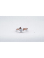 14KR 2.9g 1.05tw (1.01ctr) H/SI1 Clarity Enhanced Cushion Diamond Bypass Engagement Ring (size 7)