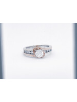 14K Two Tone 4.22g .75ctw (.60ctr) G/I1 Round Diamond Engagement Ring (size 5)
