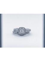 14KW 6.5g 1.00tw (.30ctr) F/SI2 Round Diamond Vera Wang Halo Wedding Set (size 6.5)