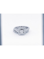 14KW 6.34g 1.50TW (.50ctr) G/SI1 Neil Lane Emerald Cut Diamond Halo Wedding Set (size 4.5)