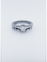14KW 6.91g 1.50ctw (.78ctr) I/SI2 Princess Cut Diamond Wedding Set (size 7)