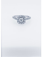 14KW 6.49g 1.00ctw (.50ctr) G/SI2 Round Diamond Neil Lane Halo Engagement Ring (size 6.5)