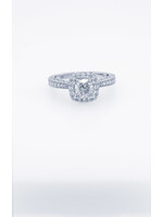 18KW 3.41g 1.87ctw (1.05ctr) I/SI1 GIA Cushion Diamond Halo Engagement Ring (size 6.5)