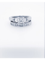 Platinum 13.31g 1.53ctw (.74ctr) H/VS2 Princess Cut Diamond Wedding Set (size 6)