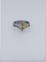 Platinum 6.4g 1.41ctw (1.01ctr) FY/SI2 Marquise Diamond Three Stone Wedding Set (size 4)