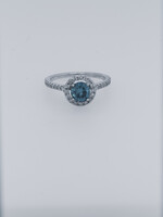 14KW 2.5g 1.56ctw (1.02ctr) FB/I1 Round Diamond Halo Engagement Ring (size 6)