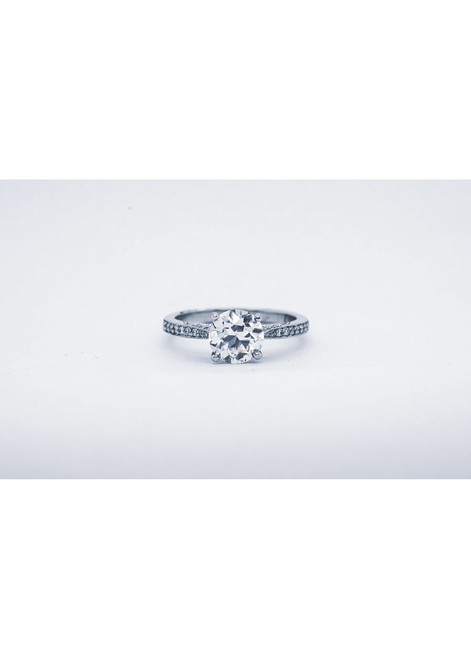 18KW 3.55g 1.78ctw (1.60ctr) I/VS2 Old European Tacori Diamond Engagement Ring (size 6.5)