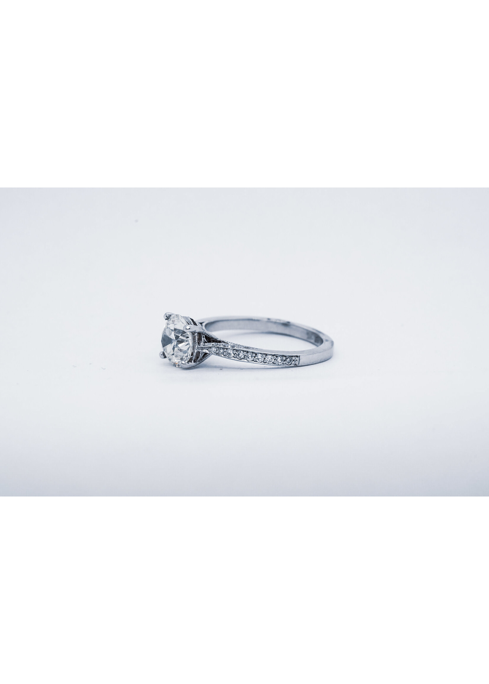 18KW 3.55g 1.78ctw (1.60ctr) I/VS2 Old European Tacori Diamond Engagement Ring (size 6.5)