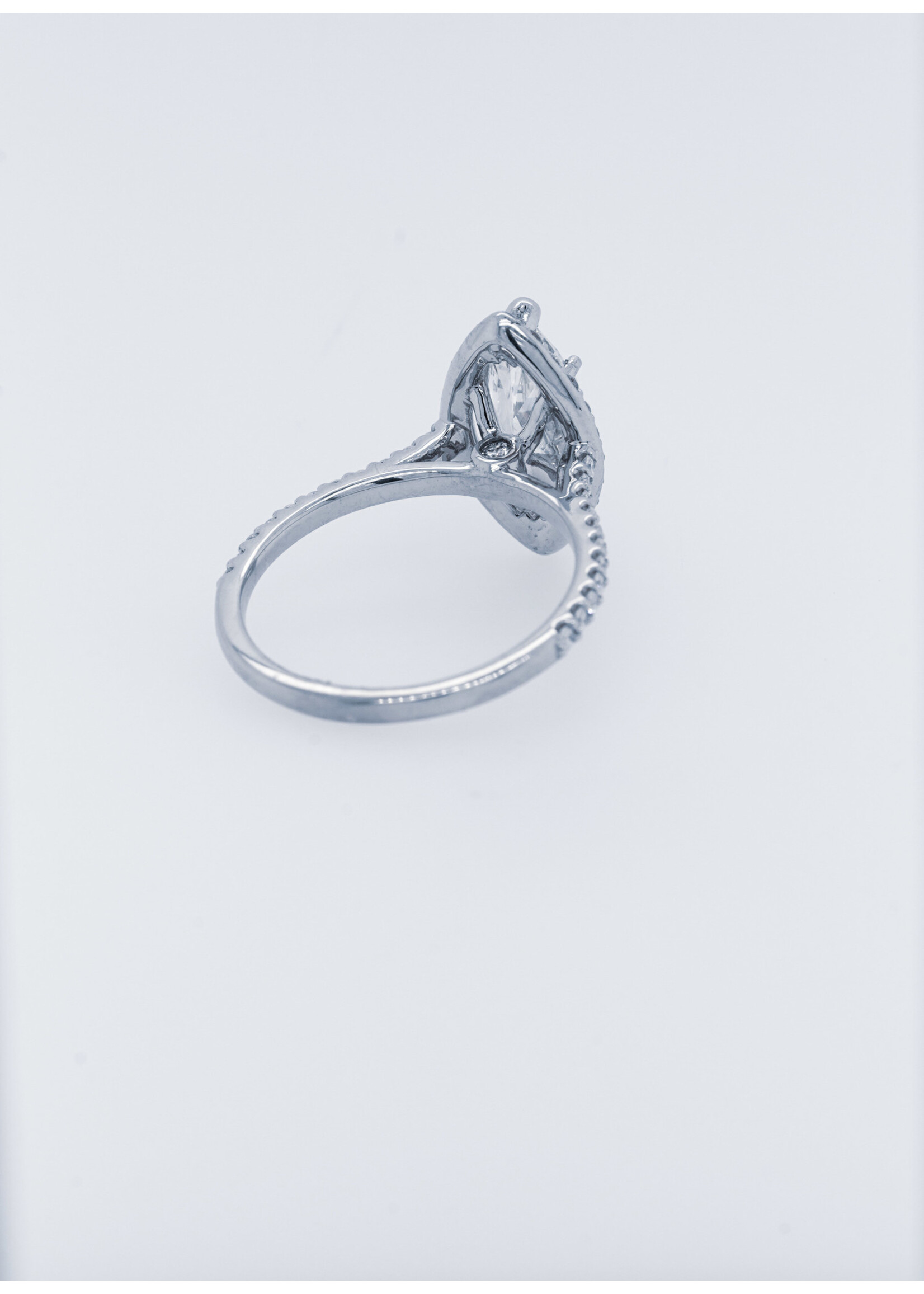 14KW 3.56g 2.43ctw (1.95ctr) E/VS1 GIA Marquise Diamond Halo Engagement Ring (size 7)