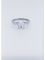 18KW 4.84g 2.36ctw (2.01ctr) D/VS2 Elongated Cushion Diamond Engagement Ring (size 6.5)
