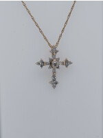 VBV- 14KY 2.20g .25ctw Diamond Cross Necklace 20"