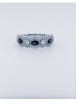 14KW 3.06g .65ctw Diamond .50ctw Sapphire Fashion Ring (size 7.25)