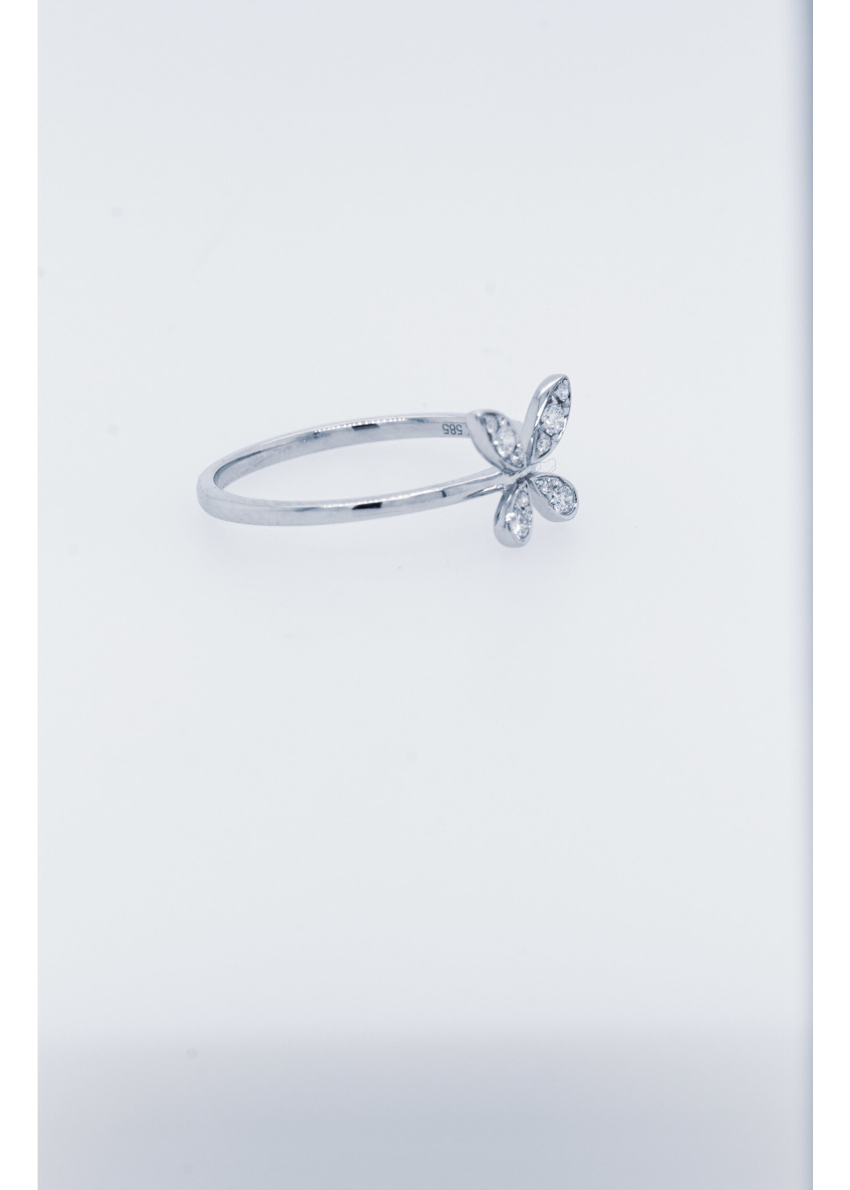 14KW 1.00g D-0.12ctw Butterfly Ring (size 6.75)