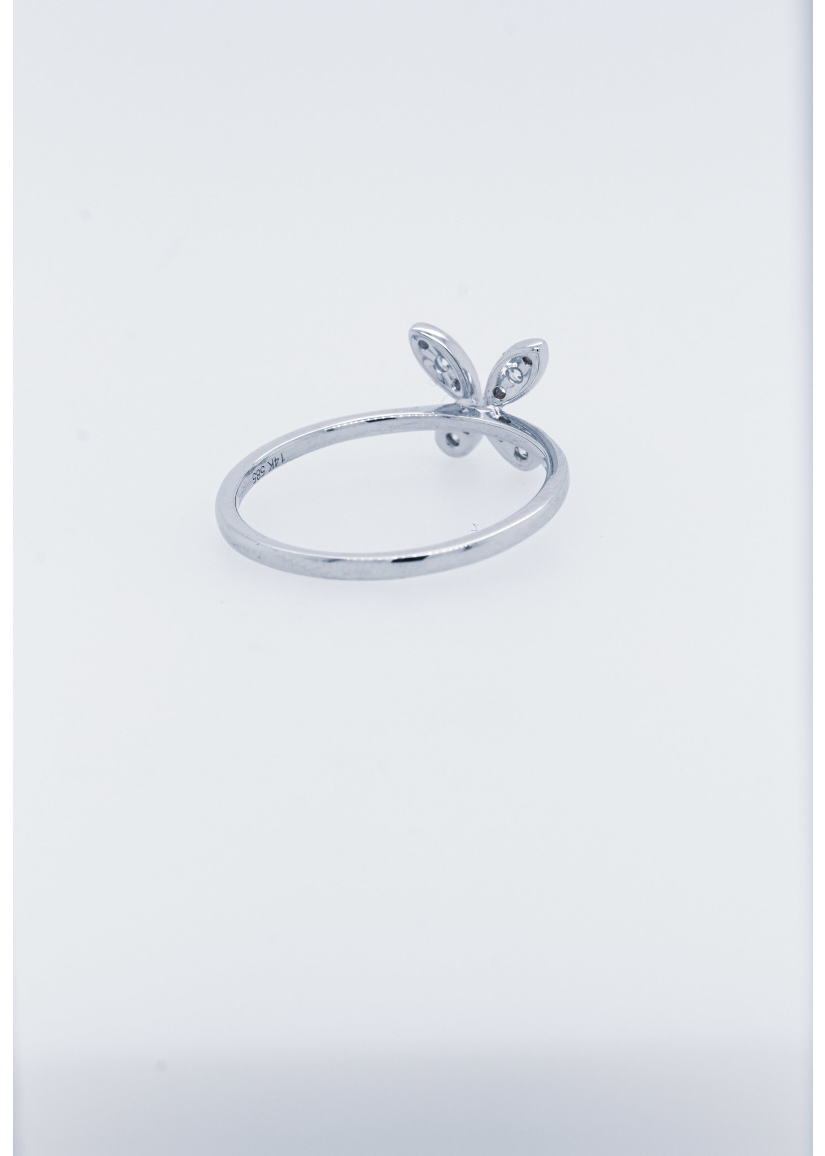 14KW 1.00g D-0.12ctw Butterfly Ring (size 6.75)