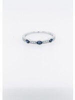 10KW 1.7g .07ctw Diamond .50ctw Sapphire Stackable Band (size 7)