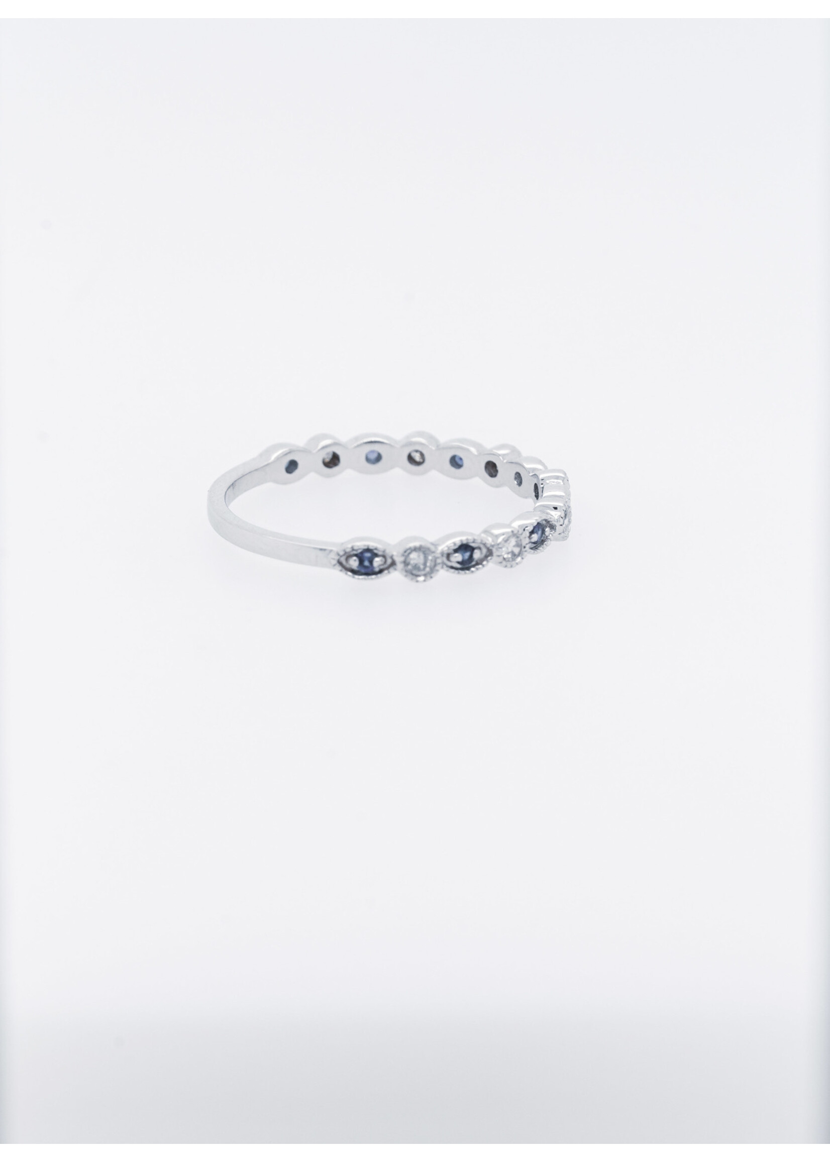 14KW 1.52g .20ctw Diamond & Sapphire Stackable Band (size 7)