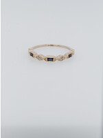 14KY 1.34g .06ctw Diamond .015ctw Sapphire Stackable Band (size 6.5)