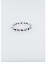14KW 1.7g .25ctw Diamond & Ruby Stackable Band (size 7)