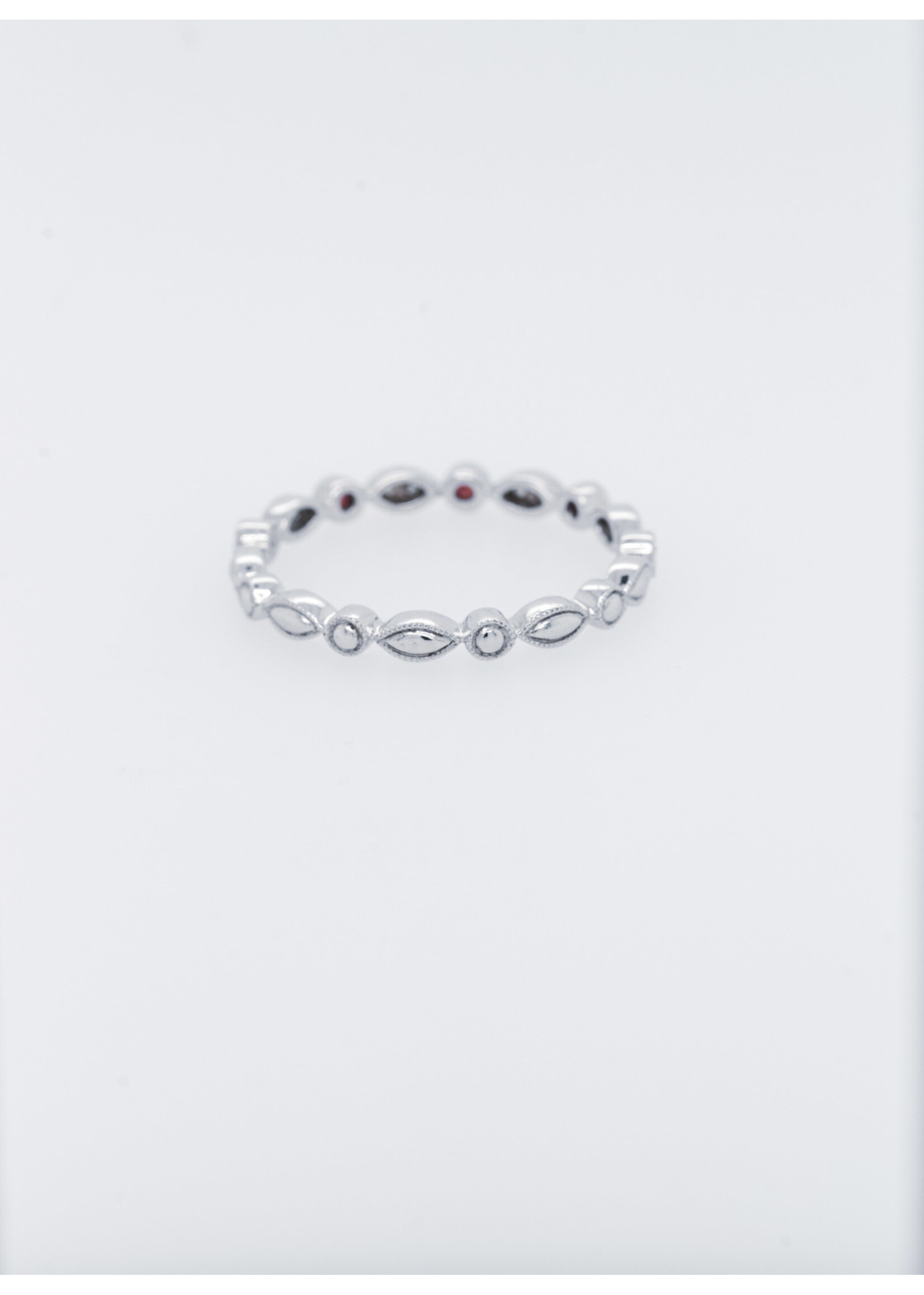 14KW 1.7g .25ctw Diamond & Ruby Stackable Band (size 7)