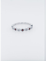 14KW 2.3g .12ctw Diamond .12ctw Ruby Stackable Band (size 7)
