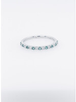 14KW 1.9g .17ctw Diamond .18ctw Emerald Stackable Band (size 7)