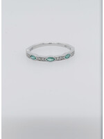 10KW 1.7g .07ctw Diamond 0.50ctw Emerald Stackable Band (size 7)