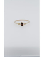 14KY 1.2g .05ctw Diamond .18ct Garnet Fashion Ring (size 7)