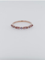 14KR 1.4g .45ctw Tourmaline .09ctw Amethyst Stackable Band (size 6.5)