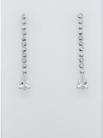 18KW 3.83g 1.17ctw (0.93ctrs) J/SI1 Pear Diamond Dangle Earrings