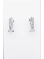 14KW 3.24g 1.00ctw Diamond Pave Hoop Earrings