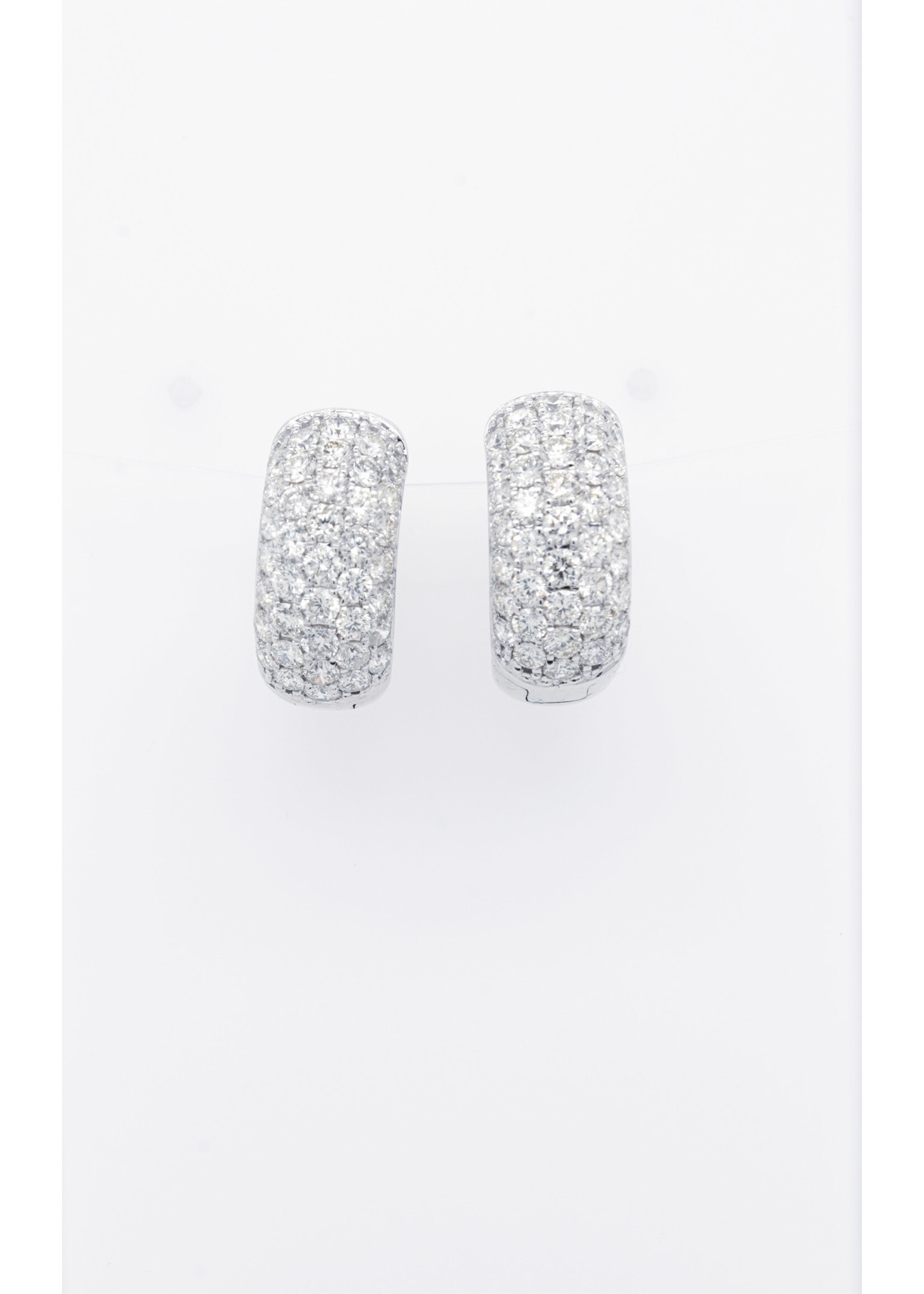 14KW 7.29g 2.01ctw Diamond Pave Hoop Earrings