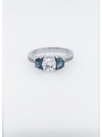 14KW 5.17g 1.99ctw (.90ctr) J/SI2 Diamond & Sapphire Engagement Ring (size 6.5)