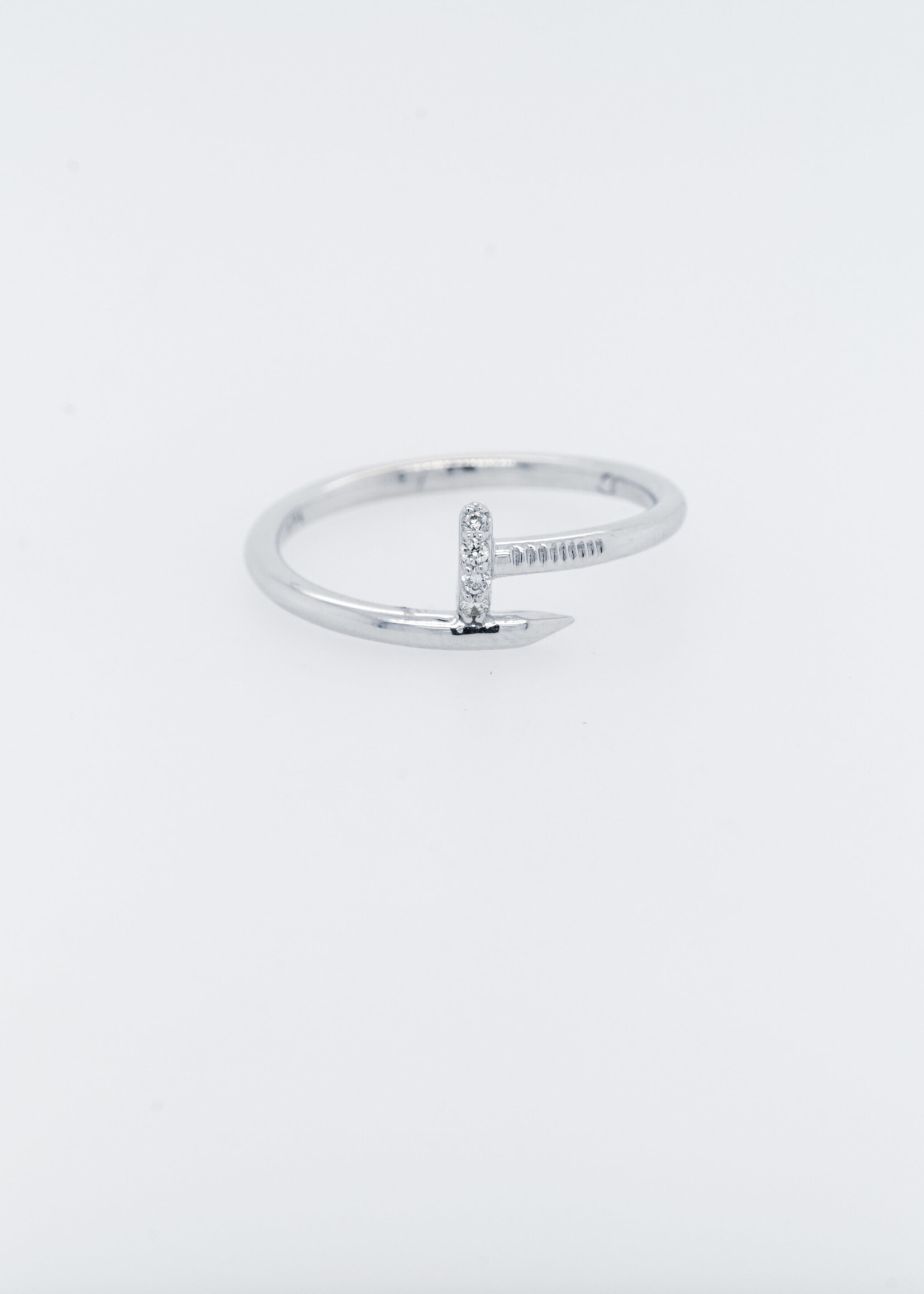 14KW 2.0g .04ctw Diamond Nail Fashion Ring (size 7) - Franklin Fine Jewelry