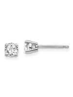 14KW .63g .60ctw Round Diamond Stud Earrings