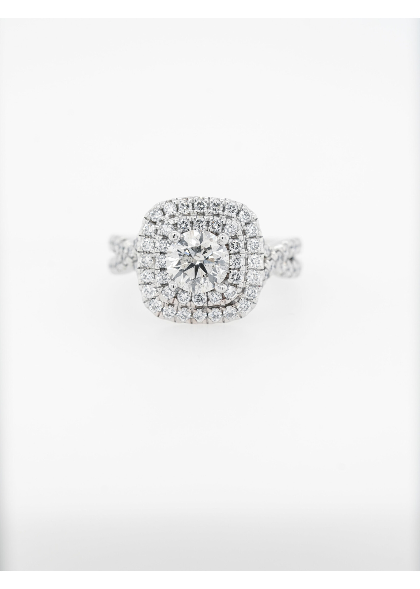 14KW 6.14g 2.02ctw (1.02ctr) G/I1 Round Diamond Gabriel Engagement Ring (size 5.5)