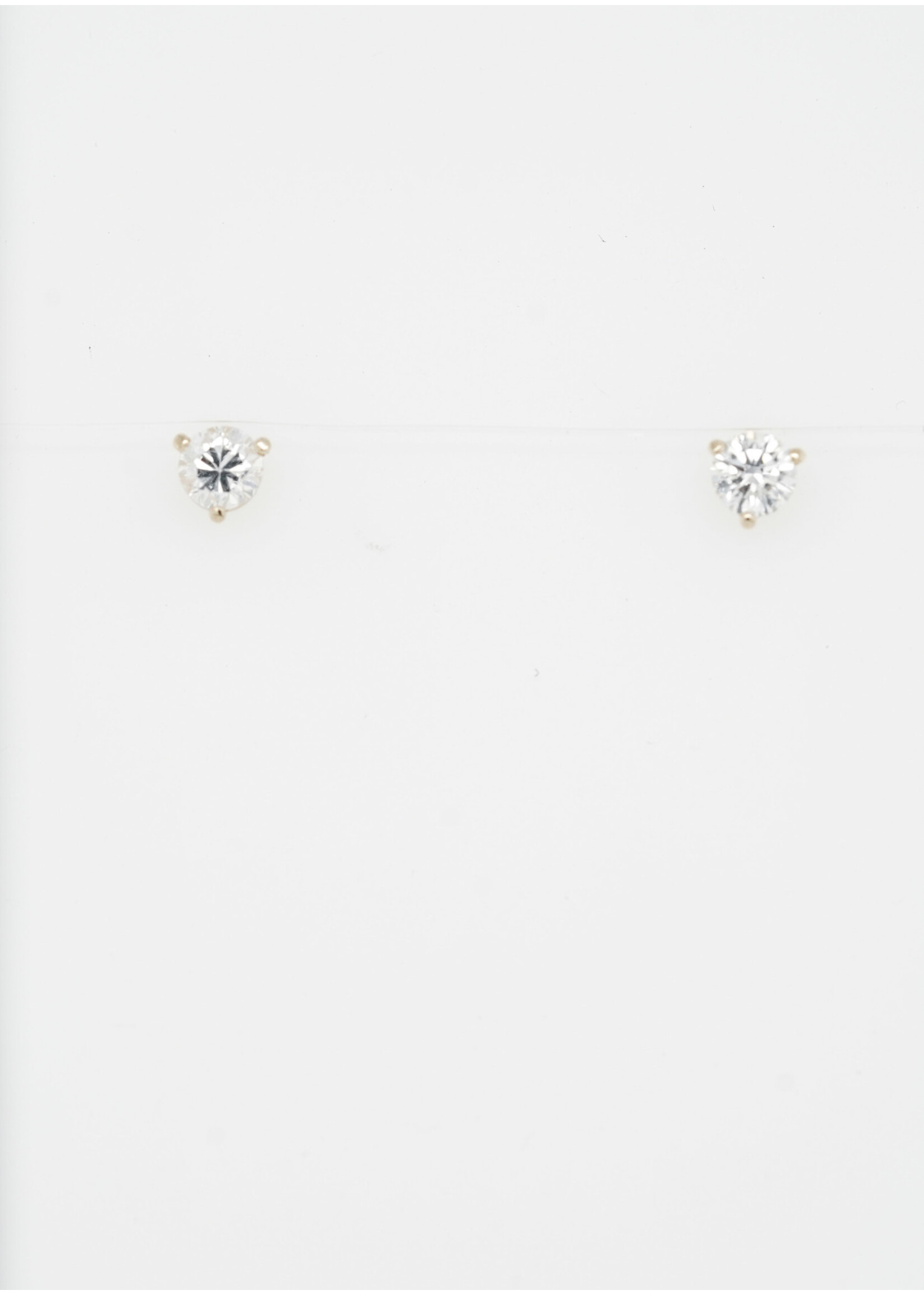 14KY .53ctw J/SI1 Round Diamond Stud Earrings