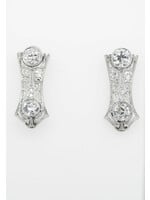 Platinum 5.38g 2.00ctw Old European Cut Diamond Vintage Earrings