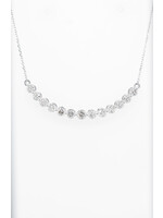 14KW 3.0g 1.00ctw Curved Diamond Bar Necklace 18"