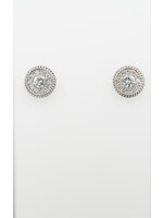 14KW 2.60g .60ctw Diamond Halo Stud Earrings