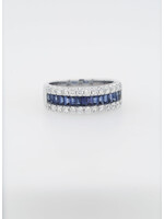 14KW 5.89g 1.86ctw Sapphire & Diamond Stackable Band (size 7.5)