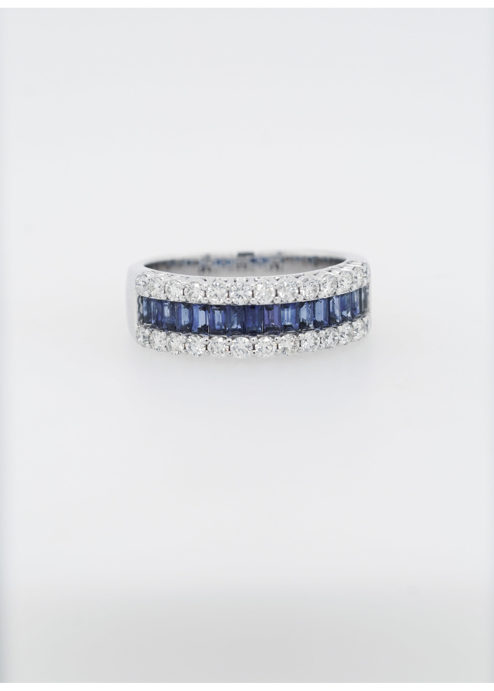 14KW 5.89g 1.86ctw Sapphire & Diamond Stackable Band (size 7.5)