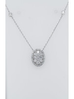 16-18" 14KW 2.42g .75ctw Diamond Cluster Necklace