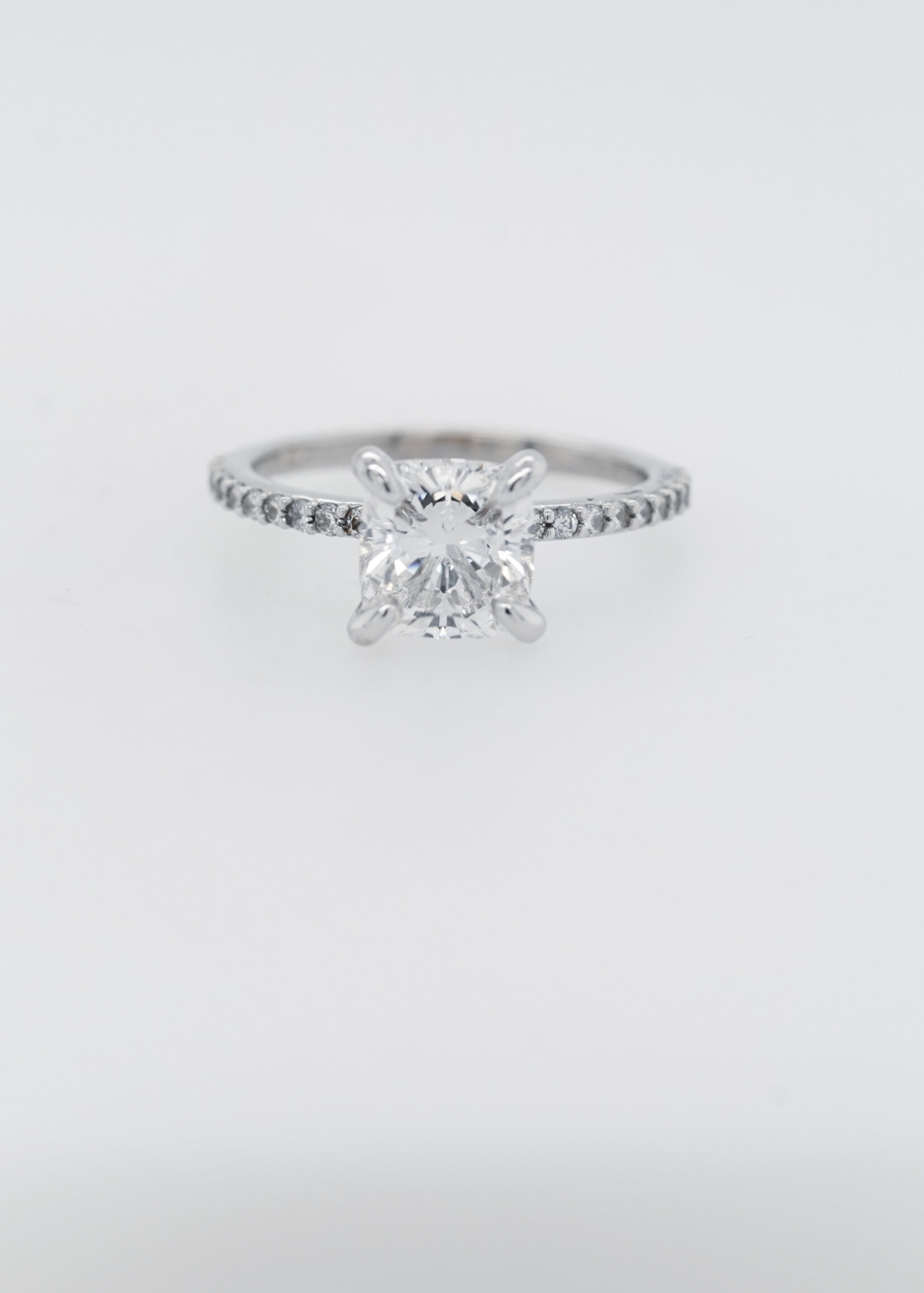 14KW 2.74g 2.23ctw (2.01ctr) D/VVS2 Cushion Diamond Engagement Ring (size 7)